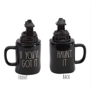 Rae Dunn Halloween Black Haunted House Lidded Mug If You Got It Haunt It Mug